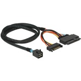 DeLOCK 0.75m, SFF-8643/U.2 SFF-8639+SATA 0,75 m Negro, Adaptador negro, SFF-8643/U.2 SFF-8639+SATA, 0,75 m, SFF-8643, U.2 SFF-8639, Macho/Macho, Negro