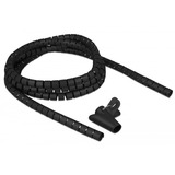 DeLOCK 18835 protector de cable Pasacables de suelo Negro, Manguera de cable negro, Pasacables de suelo, Negro, Polietileno, 2,5 m, 1,5 cm