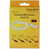 DeLOCK 1.8m USB2.0-A/TTL 6-p cable USB 1,8 m USB A Negro, Convertidor negro, 1,8 m, USB A, Negro