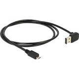 DeLOCK 1m, USB 2.0-A - USB 2.0 micro-B cable USB USB A Micro-USB B Negro negro, USB 2.0-A - USB 2.0 micro-B, 1 m, USB A, Micro-USB B, USB 2.0, Macho/Macho, Negro