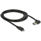 DeLOCK 2m, USB2.0-A/USB2.0 Micro-B cable USB USB A Micro-USB B Negro negro, USB2.0-A/USB2.0 Micro-B, 2 m, USB A, Micro-USB B, USB 2.0, Macho/Macho, Negro