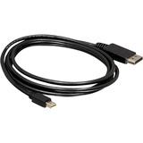DeLOCK 3m Displayport Cable mini DisplayPort Negro negro, 3 m, mini DisplayPort, Displayport, Negro, Oro, 10,8 Gbit/s