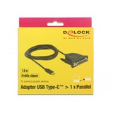 DeLOCK 62980 cable paralelo 1,8 m Negro negro, USB Type C, Paralelo, 1,8 m, Negro