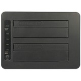 DeLOCK 63957 base de conexión para disco duro USB 3.2 Gen 2 (3.1 Gen 2) Type-C Negro, Estación de acoplamiento negro, Unidad de disco duro, SSD, Serial ATA III, 2.5,3.5", USB 3.2 Gen 2 (3.1 Gen 2) Type-C, 6 Gbit/s, Negro