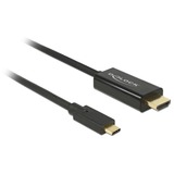 DeLOCK 85259 adaptador de cable de vídeo 2 m USB Tipo C HDMI Negro negro, 2 m, USB Tipo C, HDMI, Macho, Macho, Oro