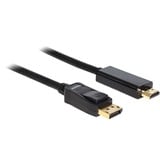 DeLOCK Cable Displayport > HDMI m/m 2m Negro negro, 2 m, Negro, Macho/Macho, Displayport/HDMI