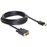 DeLOCK Displayport > DVI 24+1 m/m 5m DVI-D, Adaptador negro, 5 m, Displayport, DVI-D, Macho/Macho