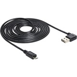 DeLOCK USB 2.0 5m cable USB USB A Micro-USB B Negro negro, 5 m, USB A, Micro-USB B, USB 2.0, Macho/Macho, Negro