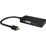 ICY BOX IB-AC1032 Mini DisplayPort DVI-D + VGA (D-Sub) + HDMI Negro, Adaptador negro, Mini DisplayPort, DVI-D + VGA (D-Sub) + HDMI, Macho, Hembra, 3840 x 2160 Pixeles, 1920 x 1080 (HD 1080), 2048 x 1152, 3840 x 2160