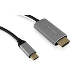 ICY BOX IB-CB020-C cable HDMI 1,8 m HDMI tipo A (Estándar) Negro, Plata negro, 1,8 m, HDMI tipo A (Estándar), 3840 x 2160 Pixeles, Negro, Plata