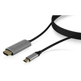 ICY BOX IB-CB020-C cable HDMI 1,8 m HDMI tipo A (Estándar) Negro, Plata negro, 1,8 m, HDMI tipo A (Estándar), 3840 x 2160 Pixeles, Negro, Plata