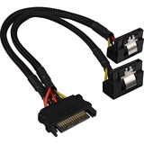 Sharkoon 15Pin SATA > 2x 15Pin SATA, Cable Y negro