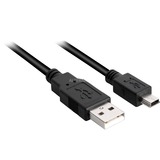 Sharkoon 4044951015559 cable USB 0,5 m USB 2.0 USB A Mini-USB B Negro negro, 0,5 m, USB A, Mini-USB B, USB 2.0, Macho/Macho, Negro