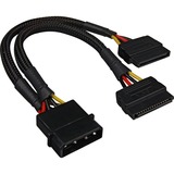 Sharkoon 4Pin 5,25"  > 2x 15Pin SATA, Adaptador negro