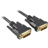 Sharkoon 5m DVI-D to DVI-D (18+1) cable DVI Negro negro, 5 m, DVI-D, DVI-D, Macho, Macho, Negro