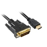 Sharkoon 5m, HDMI/DVI-D Negro, Adaptador negro, HDMI/DVI-D, 5 m, HDMI, DVI-D, Macho, Macho, 1920 x 1080 Pixeles