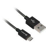 Sharkoon Cable USB 2.0, conector USB-A > conector Micro-USB negro/Gris