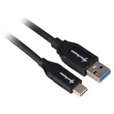Sharkoon Cable USB 3.2 Gen 2, conector USB-A > conector USB-C negro
