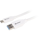 Sharkoon Cable USB 3.2 Gen 2, conector USB-A > conector USB-C blanco