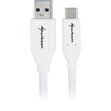 Sharkoon Cable USB 3.2 Gen 2, conector USB-A > conector USB-C blanco