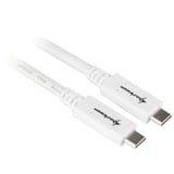Sharkoon Cable USB 3.2 Gen 2, conector USB-C > conector USB-C blanco