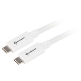 Sharkoon Cable USB 3.2 Gen 2, conector USB-C > conector USB-C blanco