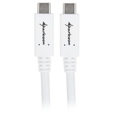 Sharkoon Cable USB 3.2 Gen 2, conector USB-C > conector USB-C blanco