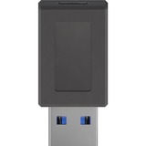 goobay 45400 cambiador de género para cable USB C USB A Negro, Adaptador negro, USB C, USB A, Negro