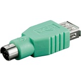 68919 cambiador de género para cable USB Type-A PS/2 Verde, Adaptador