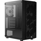 Aerocool Hive-G-BK-v1 Midi Tower, Cajas de torre negro, Midi Tower, PC, ATX, micro ATX, Mini-ITX, Acrilonitrilo butadieno estireno (ABS), SPCC, 15,7 cm, 31,7 cm