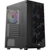 Aerocool Hive-G-BK-v1 Midi Tower, Cajas de torre negro, Midi Tower, PC, ATX, micro ATX, Mini-ITX, Acrilonitrilo butadieno estireno (ABS), SPCC, 15,7 cm, 31,7 cm