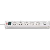 Brennenstuhl 1150660325 toma de corriente Blanco, Regleta blanco, 2P, 3 m, Blanco, IP20, 2,1 A, 800 mm