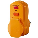 Brennenstuhl 1290660 corta circuito A-type, Adaptador de enchufe naranja, A-type, IP54, 230 V