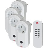 Brennenstuhl 1507050 Blanco adaptador de enchufe eléctrico, Toma de corriente con interruptor blanco