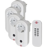 Brennenstuhl 1507050 Blanco adaptador de enchufe eléctrico, Toma de corriente con interruptor blanco