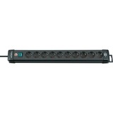 Brennenstuhl BN-1951100100 Bases múltiples, Regleta negro, 3 m, 10 salidas AC, Negro, De plástico, Negro
