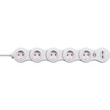 Brennenstuhl Vario base múltiple 1,4 m 5 salidas AC Interior Blanco, Regleta blanco, 1,4 m, 5 salidas AC, Interior, Tipo F, Tipo F, IP20