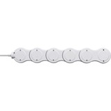 Brennenstuhl Vario base múltiple 1,4 m 5 salidas AC Interior Blanco, Regleta blanco, 1,4 m, 5 salidas AC, Interior, Tipo F, Tipo F, IP20