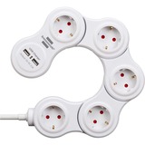 Brennenstuhl Vario base múltiple 1,4 m 5 salidas AC Interior Blanco, Regleta blanco, 1,4 m, 5 salidas AC, Interior, Tipo F, Tipo F, IP20