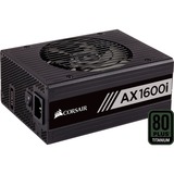 Corsair AX1600i unidad de fuente de alimentación 1600 W ATX Negro, Fuente de alimentación de PC negro, 1600 W, 100 - 240 V, 50 - 60 Hz, 9 - 15 A, 180 W, 1600 W