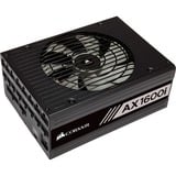 Corsair AX1600i unidad de fuente de alimentación 1600 W ATX Negro, Fuente de alimentación de PC negro, 1600 W, 100 - 240 V, 50 - 60 Hz, 9 - 15 A, 180 W, 1600 W