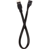 Corsair CC-8900244 cable de alimentación interna 0,3 m, Cable alargador negro, 0,3 m, Macho, Macho, Derecho, Derecho, Negro