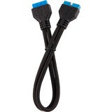 Corsair CC-8900244 cable de alimentación interna 0,3 m, Cable alargador negro, 0,3 m, Macho, Macho, Derecho, Derecho, Negro