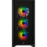 Corsair iCUE 4000X RGB Midi Tower Negro, Cajas de torre negro, Midi Tower, PC, Negro, ATX, Plástico, Acero, Vidrio templado, Juego