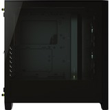 Corsair iCUE 4000X RGB Midi Tower Negro, Cajas de torre negro, Midi Tower, PC, Negro, ATX, Plástico, Acero, Vidrio templado, Juego