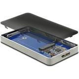 DeLOCK 42594 caja para disco duro externo Caja externa para unidad de estado sólido (SSD) Negro, Plata M.2, Caja de unidades gris/Negro, Caja externa para unidad de estado sólido (SSD), M.2, SATA, 5 Gbit/s, Conexión USB, Negro, Plata