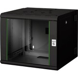 Digitus Carcasa de pared de la serie Unique - de dos piezas, giratoria, Armario IT giratoria, Bastidor de pared, 9U, 100 kg, Bloqueo del teclado, Negro