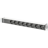 Digitus DN-95410 base múltiple 2 m 8 salidas AC Negro, Regleta 2 m, 8 salidas AC, Negro, Aluminio, 250 V, 16 A