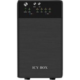 ICY BOX IB-RD3620SU3 unidad de disco multiple 0 TB Escritorio Negro, Caja de unidades negro, 0 TB, SATA, Serial ATA II, Serial ATA III, 1,5 kg, Escritorio, Negro