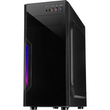 Inter-Tech B-42 RGB Torre Negro, Cajas de torre negro, Torre, PC, Negro, ATX, uATX, Metal, Juego